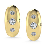 14K Yellow Gold Diamond 1/5 Ct.Tw. Flush Setting High Polish Hoop Earrings  Picasso Gold & Diamond Jewelry