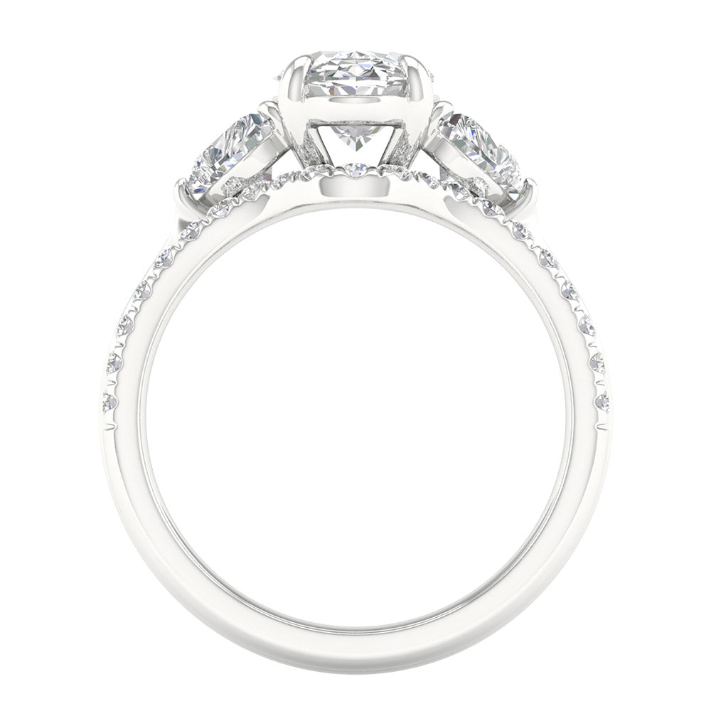 14K 3.25CT Certified Lab Grown Diamond Bridal Ring - Picasso Gold & Diamond Jewelry