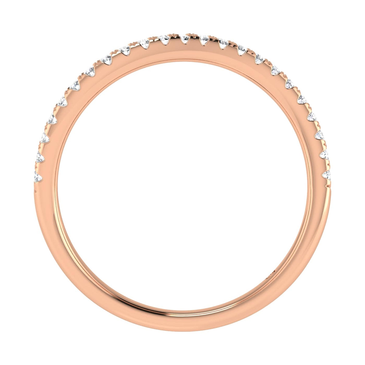 14K Rose Gold Lab Grown Diamond 3/8 ct. tw. Fashion Band, top view of the diamonds