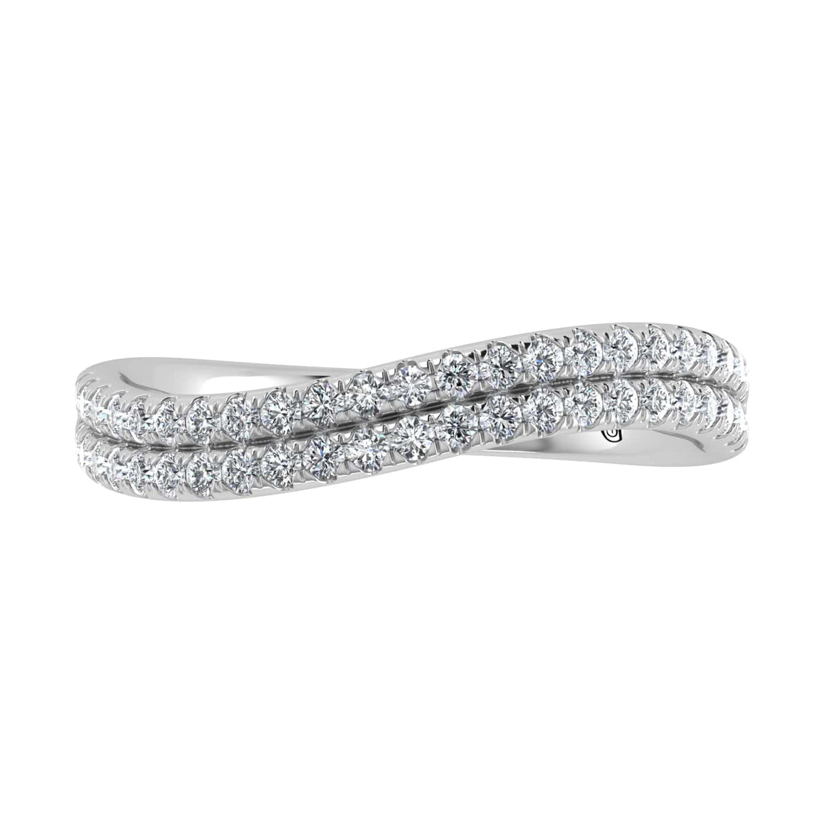 Fashion band in 14K White Gold with lab-grown diamond 3/8 Ct., angled view highlighting the setting.