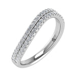 Fashion band in 14K White Gold with lab-grown diamond 3/8 Ct., top-down view of the stone.