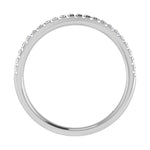 Fashion band in 14K White Gold with lab-grown diamond 3/8 Ct., product photography on a plain background.