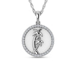 14K White Gold 1/6 Ct.Tw. Diamond Sea Of Life palm Tree Pendant  Picasso Gold & Diamond Jewelry