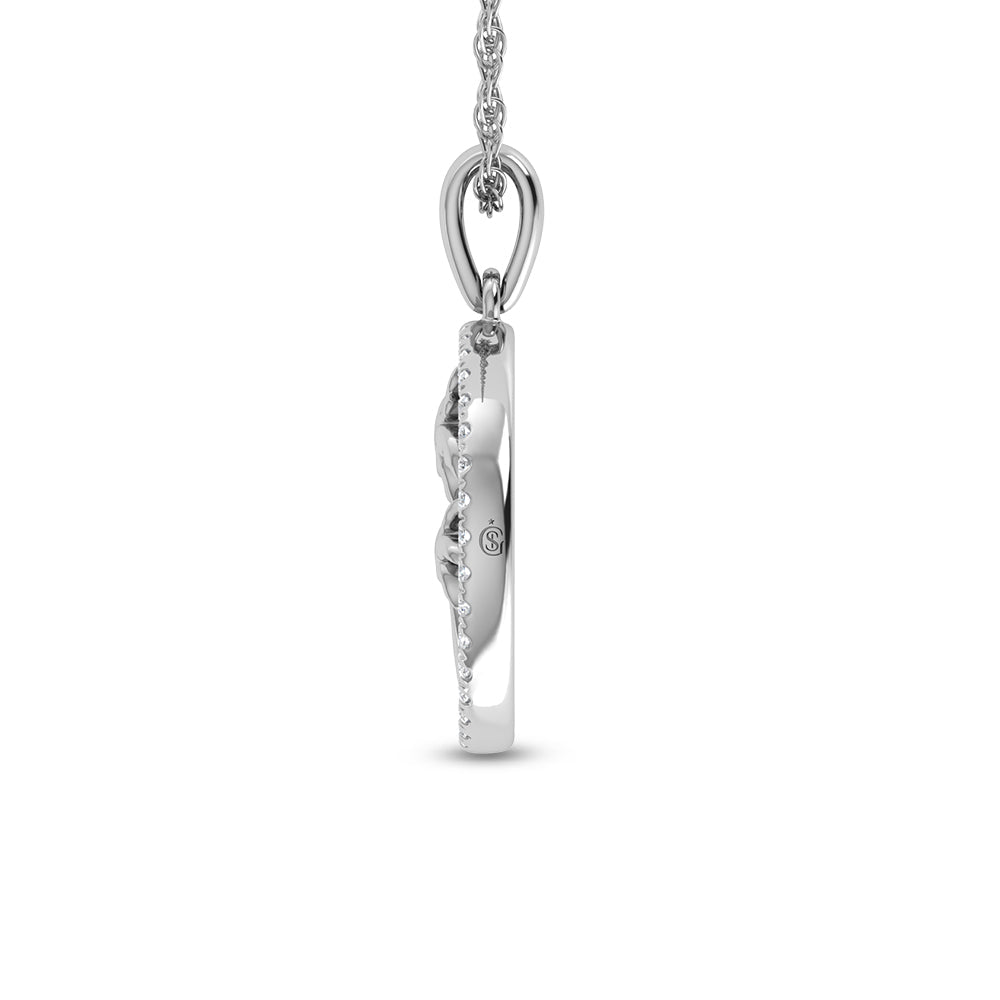 14K White Gold 1/6 Ct.Tw. Diamond Sea Of Life palm Tree Pendant  Picasso Gold & Diamond Jewelry