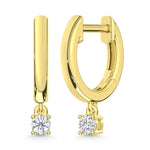 14K Yellow Gold Lab Grown Diamond 1/6 Ct.Tw.Hoop Earrings  Picasso Gold & Diamond Jewelry