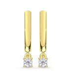 14K Yellow Gold Lab Grown Diamond 1/6 Ct.Tw.Hoop Earrings  Picasso Gold & Diamond Jewelry