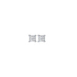 Platinum 2 CTW Princess-Cut Natural Diamond Stud Earrings - Picasso Gold & Diamond Jewelry