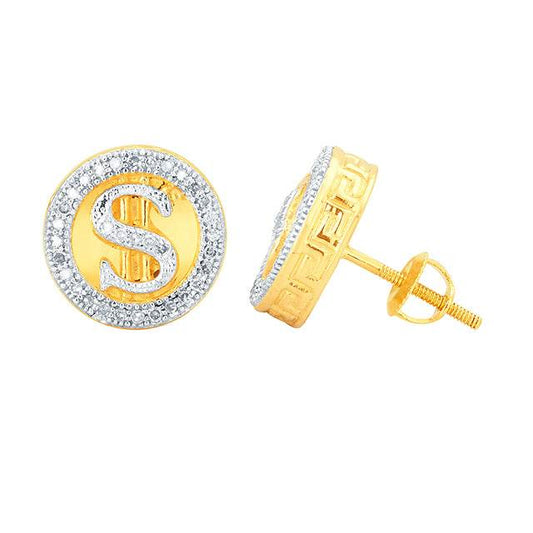 Dazzling Luxury: 10K 0.20CT D-Earring - Dollar Sign - Picasso Gold & Diamond Jewelry