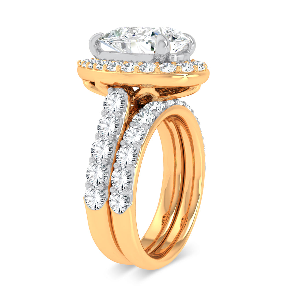 14K 5.00CT Certified Lab Grown Diamond Bridal Ring - Picasso Gold & Diamond Jewelry