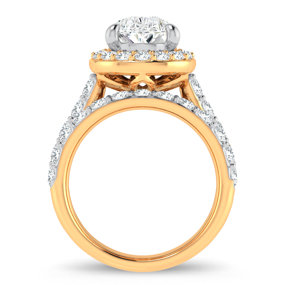 14K 5.00CT Certified Lab Grown Diamond Bridal Ring - Picasso Gold & Diamond Jewelry