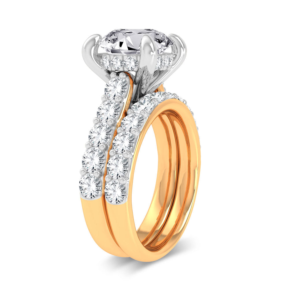 14K 5.00CT Certified Lab Grown Diamond Bridal Ring - Picasso Gold & Diamond Jewelry