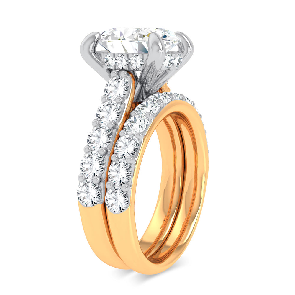 14K 5.00CT Certified Lab Grown Diamond Bridal Ring - Picasso Gold & Diamond Jewelry