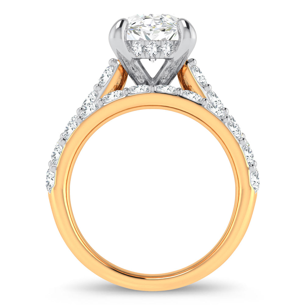 14K 5.00CT Certified Lab Grown Diamond Bridal Ring - Picasso Gold & Diamond Jewelry