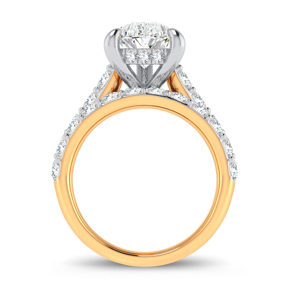 14K 5.00CT Certified Lab Grown Diamond Bridal Ring - Picasso Gold & Diamond Jewelry