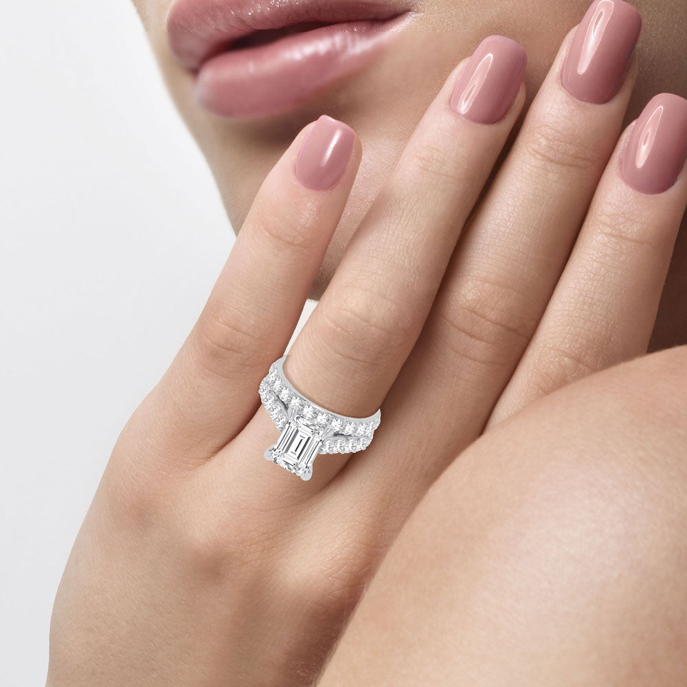 14K 5.00CT Certified Lab Grown Diamond Bridal Ring - Picasso Gold & Diamond Jewelry