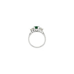 14K White Gold Natural Emerald & 1/6 CTW Diamond Ring - Picasso Gold & Diamond Jewelry