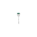 14K White Gold Natural Emerald & 1/6 CTW Diamond Ring - Picasso Gold & Diamond Jewelry