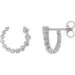 14K white gold front-back earrings featuring 1/2 CTW lab-grown diamonds, polished.