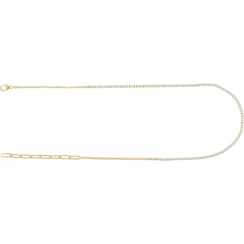 14K Yellow Gold 3 1/5 CTW Natural Diamond Adjustable Necklace (15-18”) - Picasso Gold & Diamond Jewelry