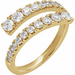 14K Yellow Gold 9/10 CTW Lab-Grown Diamond Bypass Ring - Picasso Gold & Diamond Jewelry