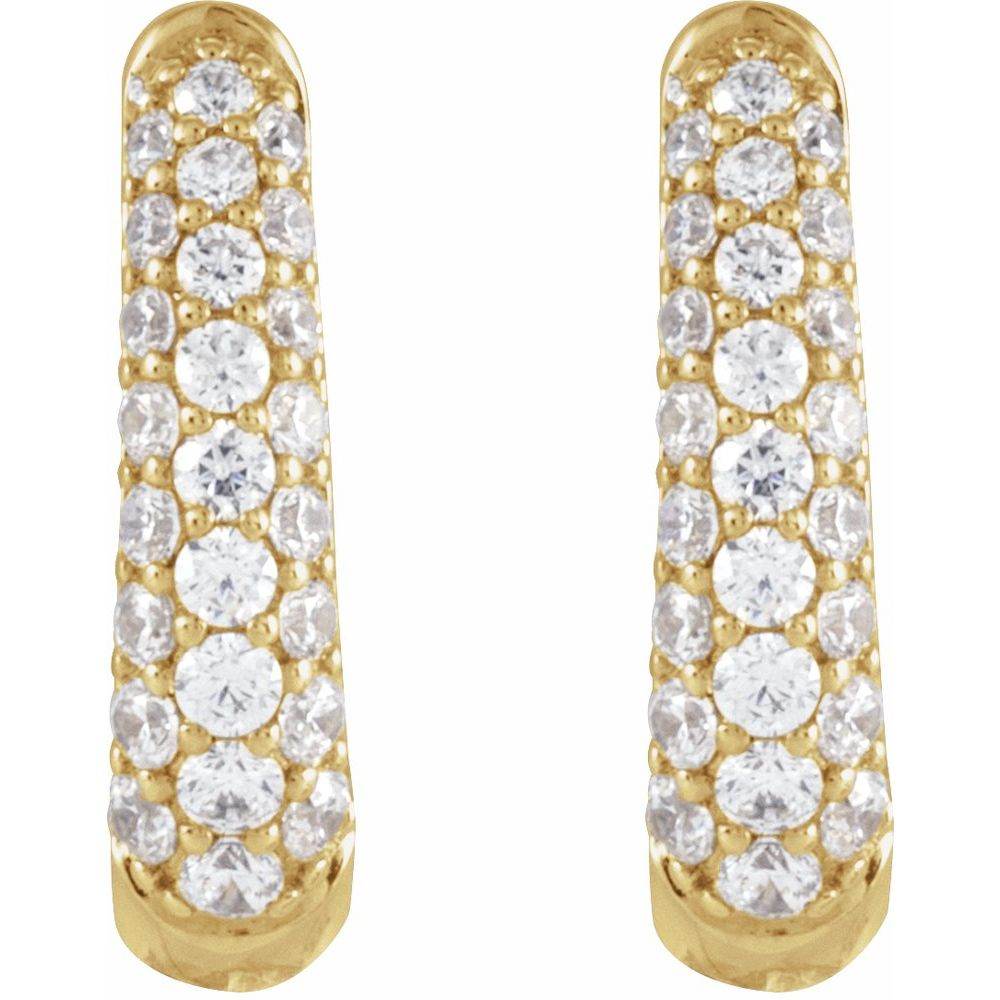 14K Yellow Gold 1/2 CTW Natural Diamond Hoop Earrings – Classic Elegance for Every Occasion - Picasso Gold & Diamond Jewelry