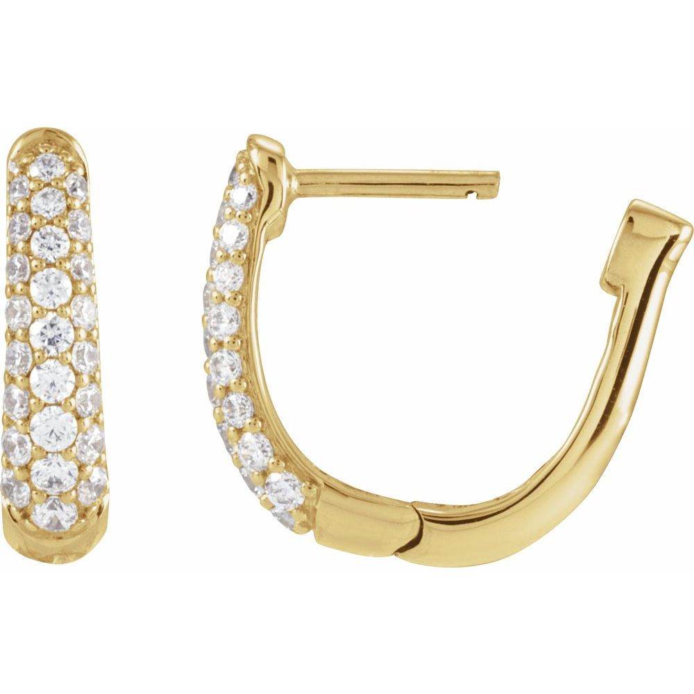 14K Yellow Gold 1/2 CTW Natural Diamond Hoop Earrings – Classic Elegance for Every Occasion - Picasso Gold & Diamond Jewelry