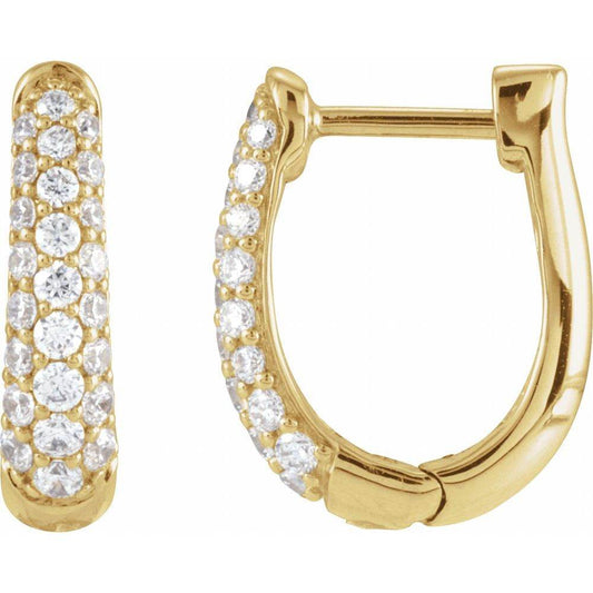 14K Yellow Gold 1/2 CTW Natural Diamond Hoop Earrings – Classic Elegance for Every Occasion - Picasso Gold & Diamond Jewelry