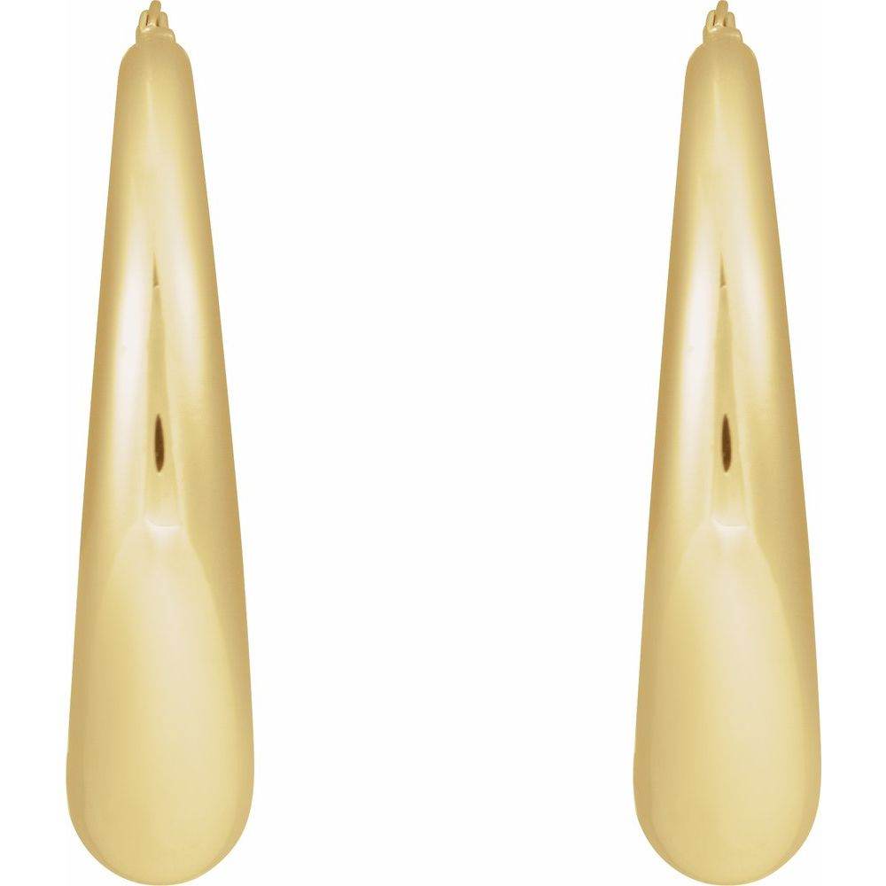 14K Yellow Gold 37.2mm Electroform Puffed Hoop Earrings