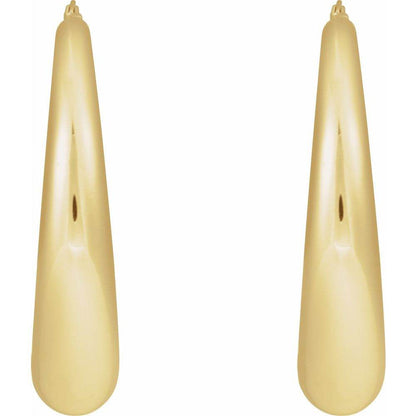 14K Yellow Gold 37.2mm Electroform Puffed Hoop Earrings