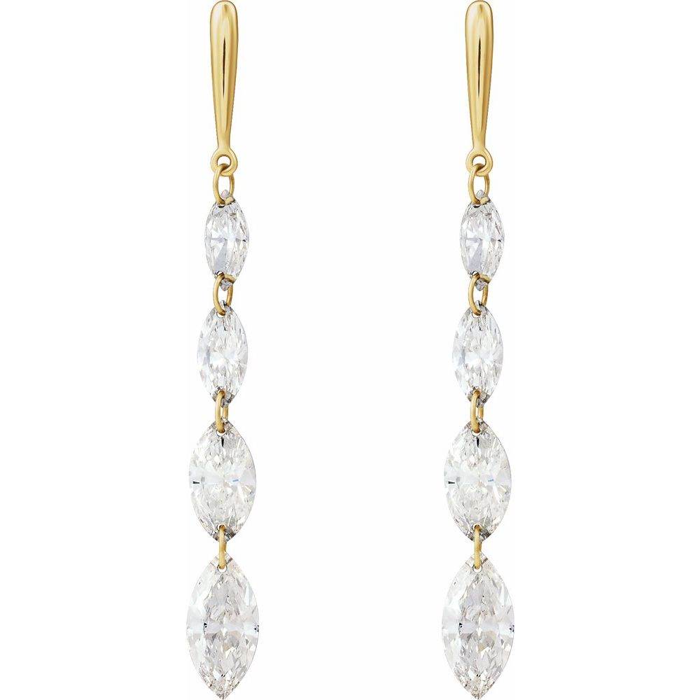 14K Yellow Gold 1 1/2 CTW Lab-Grown Diamond Drilled Earrings – Sustainable, Brilliant, and Eco-Friendly Luxury Jewelry for the Holidays - Picasso Gold & Diamond Jewelry