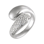 14K White Gold 1/2 CTW Lab-Grown Diamond Bypass Ring – Elegant & Sustainable Fine Jewelry - Picasso Gold & Diamond Jewelry