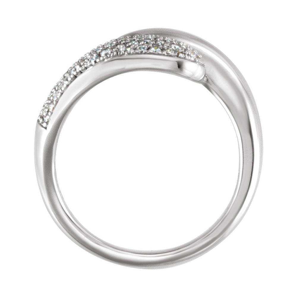 14K White Gold 1/2 CTW Lab-Grown Diamond Bypass Ring – Elegant & Sustainable Fine Jewelry - Picasso Gold & Diamond Jewelry