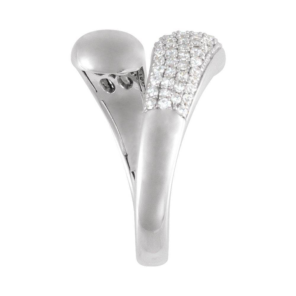 14K White Gold 1/2 CTW Lab-Grown Diamond Bypass Ring – Elegant & Sustainable Fine Jewelry - Picasso Gold & Diamond Jewelry