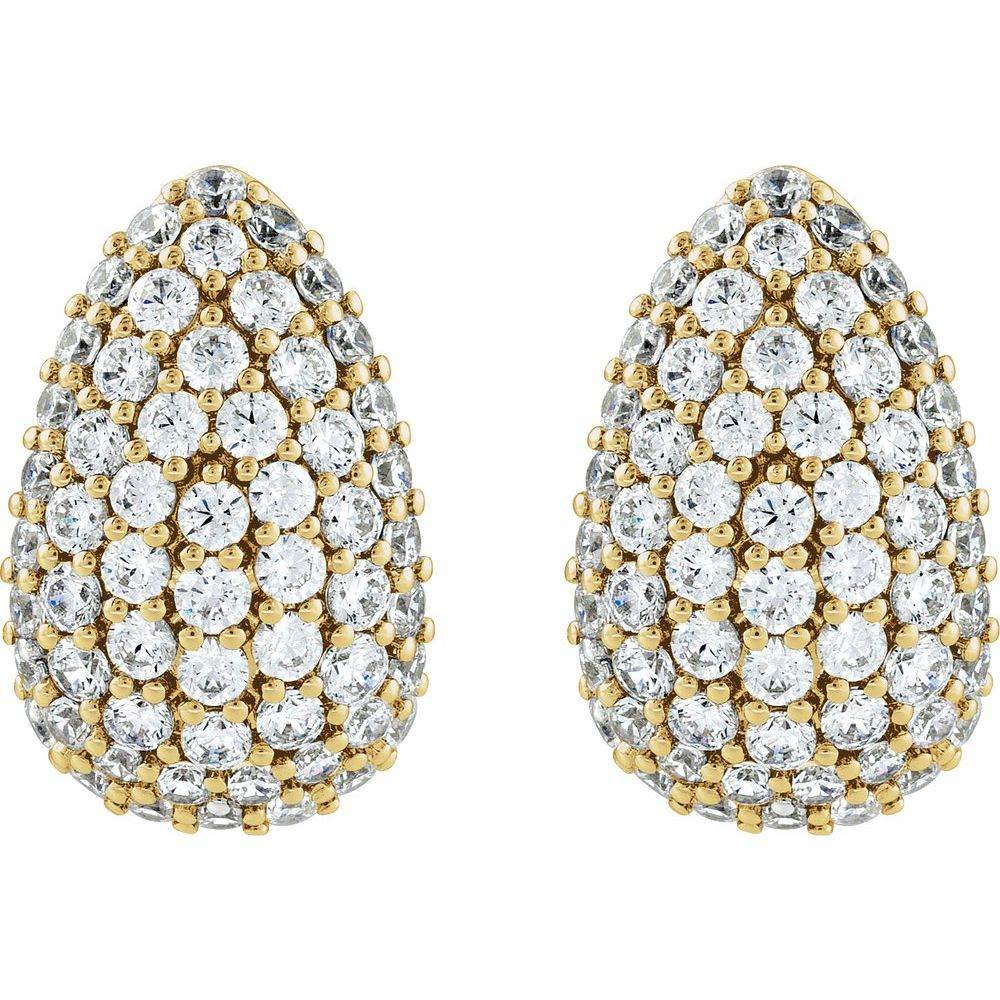 14K Yellow & White Gold 1 3/4 CT Lab-Grown Diamond Teardrop Hoop Earrings – VS Clarity, F+ Color, Ethical & Sustainable Luxury