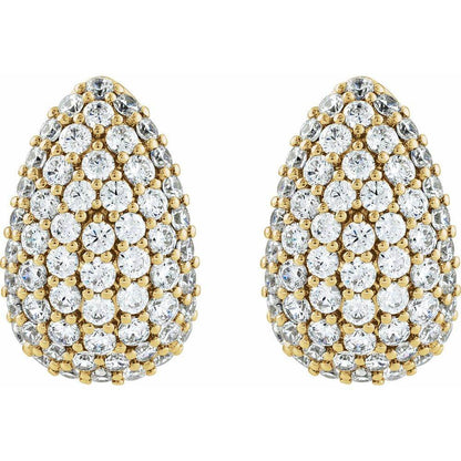 14K Yellow & White Gold 1 3/4 CT Lab-Grown Diamond Teardrop Hoop Earrings – VS Clarity, F+ Color, Ethical & Sustainable Luxury