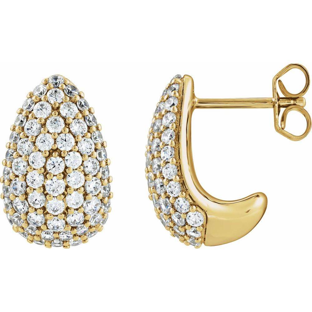 14K Yellow & White Gold 1 3/4 CT Lab-Grown Diamond Teardrop Hoop Earrings – VS Clarity, F+ Color, Ethical & Sustainable Luxury