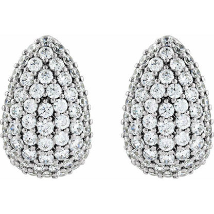 14K Yellow & White Gold 1 3/4 CT Lab-Grown Diamond Teardrop Hoop Earrings – VS Clarity, F+ Color, Ethical & Sustainable Luxury