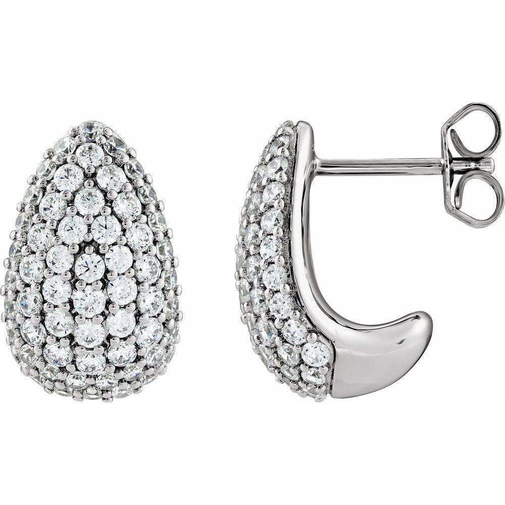 14K Yellow & White Gold 1 3/4 CT Lab-Grown Diamond Teardrop Hoop Earrings – VS Clarity, F+ Color, Ethical & Sustainable Luxury