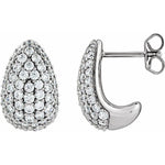 14K Yellow & White Gold 1 3/4 CT Lab-Grown Diamond Teardrop Hoop Earrings – VS Clarity, F+ Color, Ethical & Sustainable Luxury - Picasso Gold & Diamond Jewelry