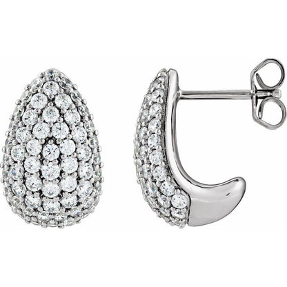 14K Yellow & White Gold 1 3/4 CT Lab-Grown Diamond Teardrop Hoop Earrings – VS Clarity, F+ Color, Ethical & Sustainable Luxury