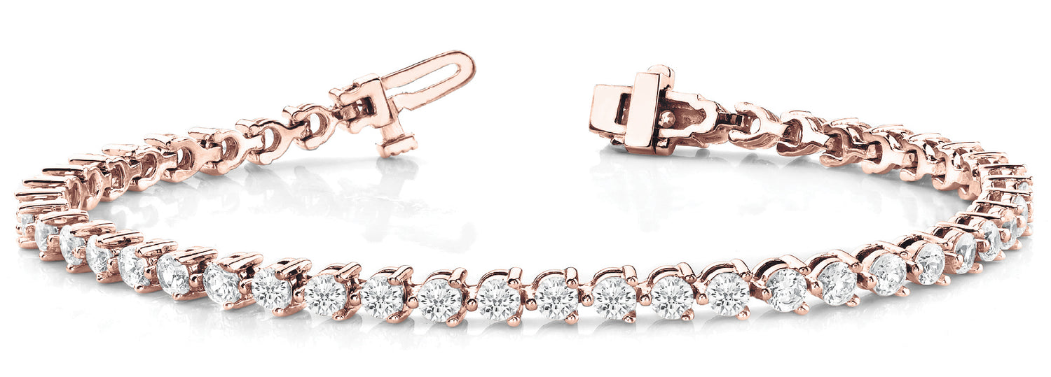 3 1/4 ct tw Lab Grown Diamond Tennis Bracelet in 14K Rose Gold