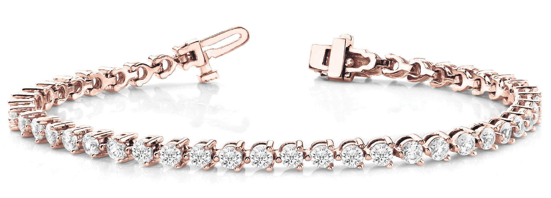 3 1/4 ct tw Lab Grown Diamond Tennis Bracelet in 14K Rose Gold