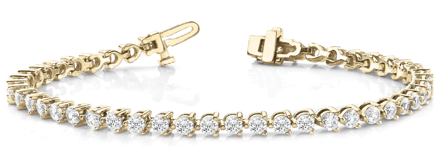 3 1/4 ct tw Lab Grown Diamond Tennis Bracelet in 14K Yellow Gold