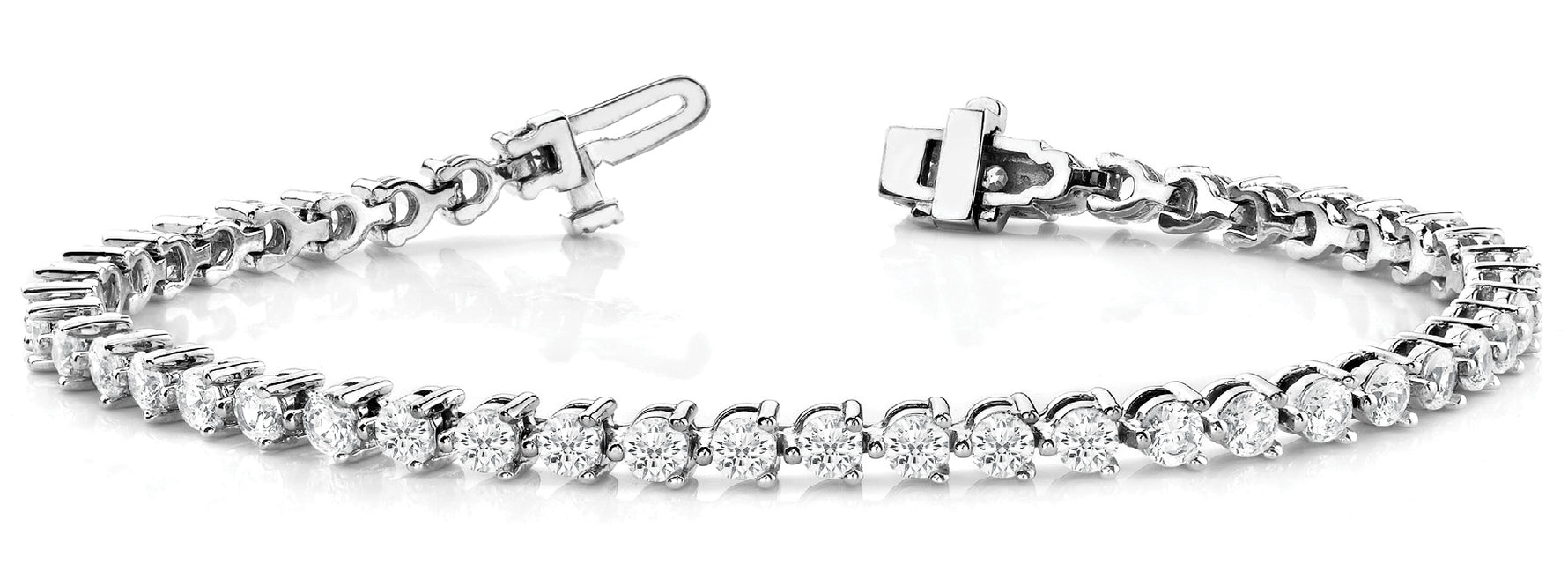 12 3/8 ct tw Lab Grown Diamond Tennis Bracelet in 14K White Gold