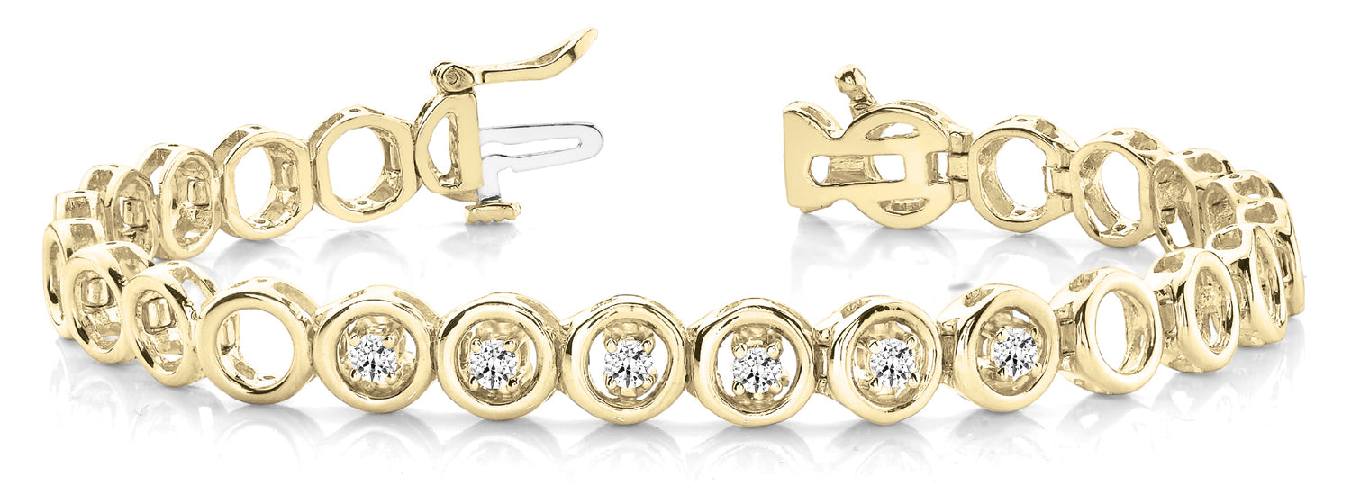 Add-A-Stone Lab Grown Diamond Bracelet - 1/4 ct tw | 14K & 18K Gold, VS1 D/E/F | 14K Yellow Gold | Lab Grown Diamond Bracelet