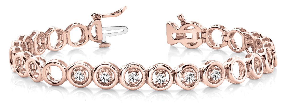 Add-A-Stone Lab Grown Diamond Bracelet - 1/4 ct tw | 14K & 18K Gold, VS1 D/E/F | 14K Rose Gold | Lab Grown Diamond Bracelet