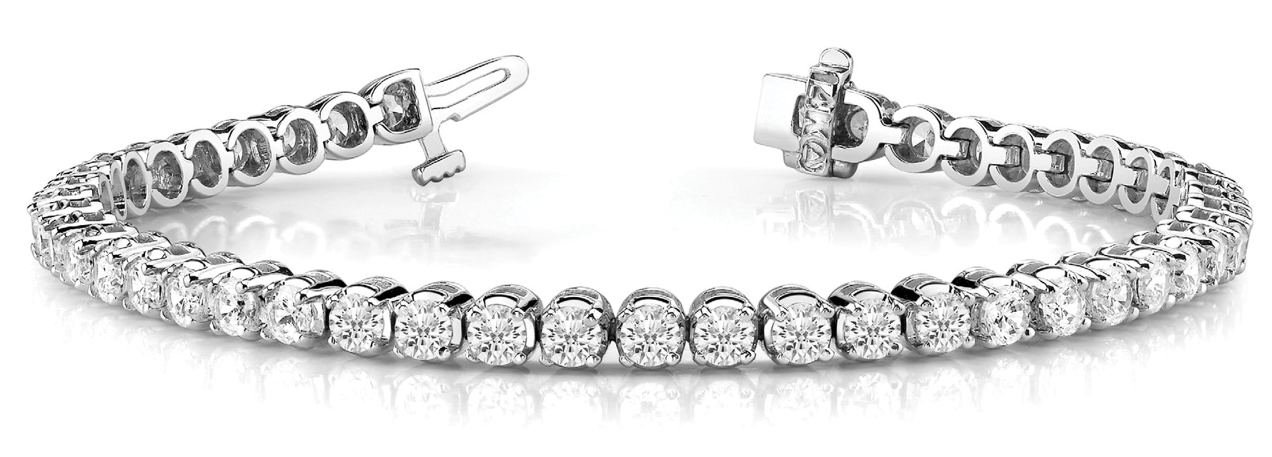 Tennis Lab Grown Diamond Bracelet - 2 1/5 ct tw | 14K & 18K Gold, VS1 D/E/F | 14K White Gold | Lab Grown Diamond Bracelet