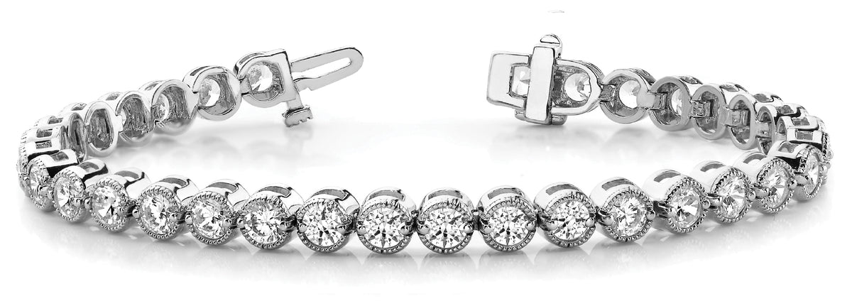 Tennis Lab Grown Diamond Bracelet - 1 ct tw | 14K & 18K Gold, VS1 D/E/F | 14K White Gold | Lab Grown Diamond Bracelet