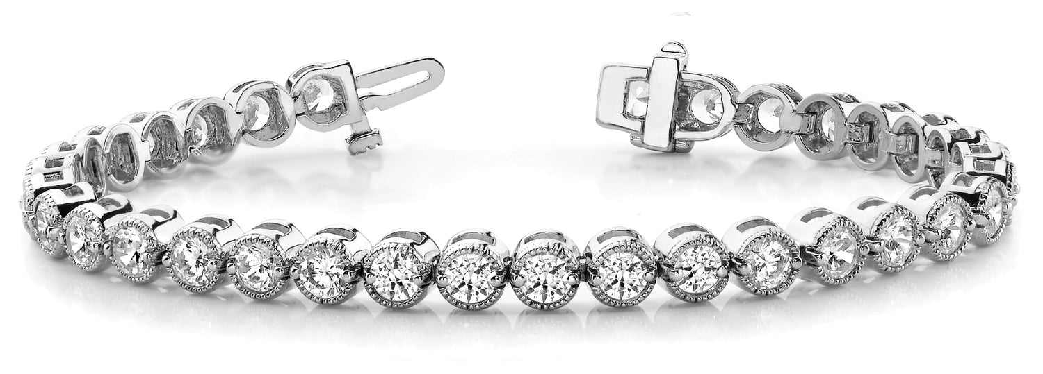 Tennis Lab Grown Diamond Bracelet - 1 ct tw | 14K & 18K Gold, VS1 D/E/F | 14K White Gold | Lab Grown Diamond Bracelet
