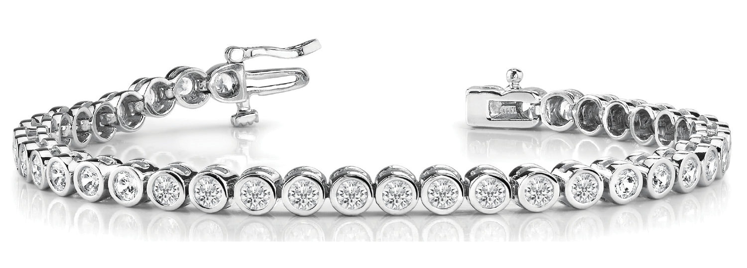 Tennis Lab Grown Diamond Bracelet - 2 ct tw | 14K & 18K Gold, VS1 D/E/F | 14K White Gold | Lab Grown Diamond Bracelet